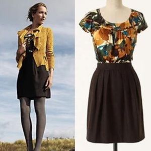 Anthropologie Tabitha sz 8 Tweedy Leaves dresss